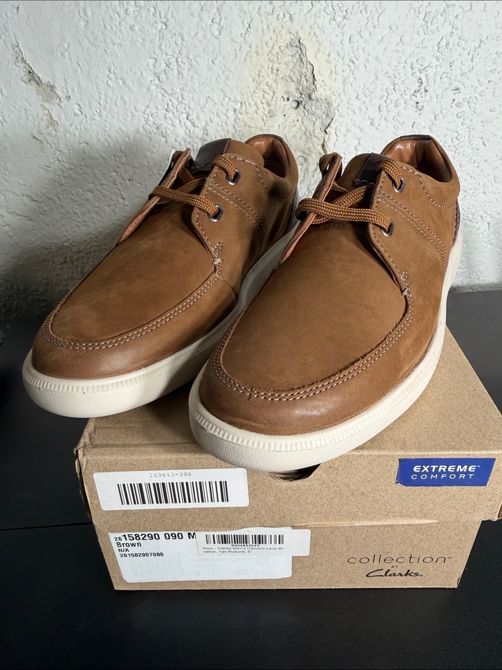 CLARKS Men's Tan Cambro Lace Boat Shoe Sz. 9 M